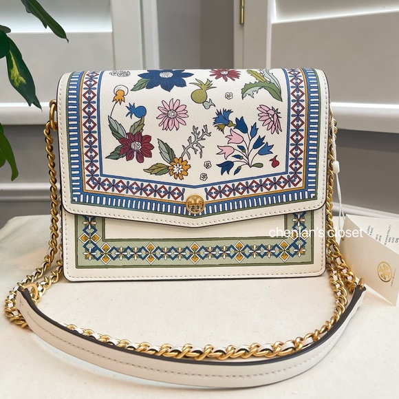 🌈🌸NeW! Tory Burch Robinson Floral Shoulder Bag - Picture 3 of 14